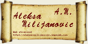 Aleksa Milijanović vizit kartica